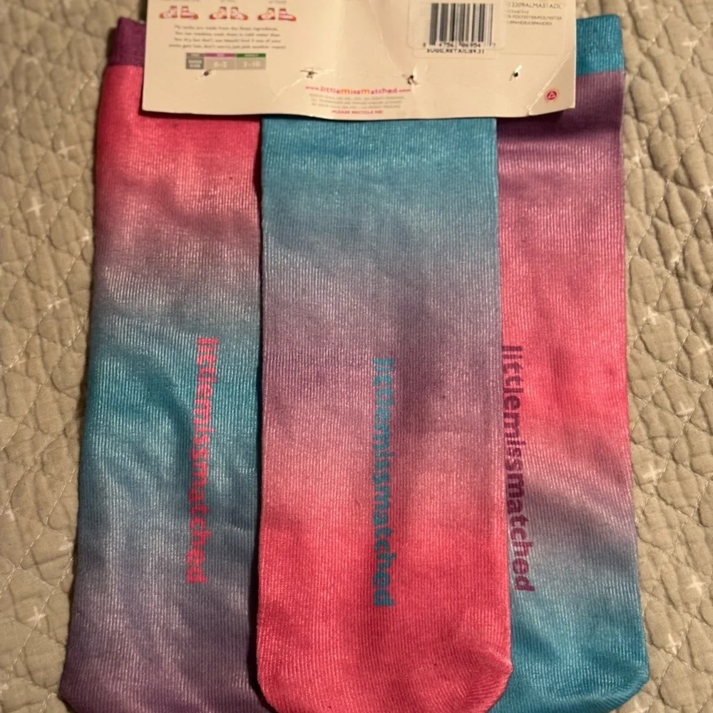 Little Miss Birthday Socks for Kids - Pink and Blue